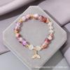 Pulsera de cola de pez con degradado de esmalte de color ráfaga de cristal para mujer, diseño pequeño público de verano, joyería explosiva al por mayor para zonas escénicas
