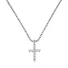 Collar con colgante de cruz y corazón de melocotón personalizado, estilo hip-hop, para hombre, estilo europeo y americano, con cadena de tenis y diamantes, transfronterizos