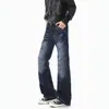 Calça Jeans Streetwear Americana Spicy Girl Leve Y2K para Homens e Mulheres Outono Skinny Estreita Desconstruída Bordada Rebitada de Perna Reta