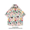 Ilha de Hainan Camisa Floral de Manga Curta Roupa de Praia Sanya Havaí Tailândia Viagem Masculina Casal Casual Solta