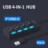 Concentrador divisor USB 2.0 de siete puertos para ordenador con interruptor independiente, extensor de expansión USB dividido