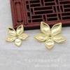Hongxing Joias DIY Cobre Cor Dourada 24K Conserva Cor 32*4, 24*3mm Novo Estilo Jade Pontilhado em Branco Produto Semi-Acabado B1427
