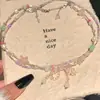 Collar de Nudo de Lazo con Cuentas de Colores para Mujer en Verano, Moda de Lujo Ligero, Gargantilla Pequeña de Cuentas Semilla, Cadena para el Cuello Dulce Versátil de Nicho