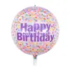 Globo de Aluminio Transparente 4D de 22 pulgadas Impresión en Inglés Feliz Cumpleaños Decoraciones para Fiesta de Cumpleaños Infantil Venta al por Mayor Transfronteriza