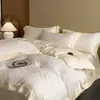 Novo Conjunto de Cama de Quatro Peças Jacquard de Seda Gelada Amigo da Pele para Primavera e Verão 2026, Lençol de Cama, Lençol com Elástico