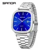 Sanda Reloj de Moda Retro Calendario de Negocios Reloj de Cuarzo para Pareja Cuadrado Simple Clásico Alta Calidad Reloj para Hombres y Mujeres