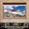 Pintura Colgante Auspiciosa de Xizang Arte Textil Estilo Étnico Tela Colgante Decoración del Hogar de Xizang Pintura con Cinta Colgante para Casa de Huéspedes Hotel Mural