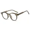 Novos óculos minimalistas anti-luz azul, estilo coreano, versáteis, com hastes estilo pino, armações redondas da moda e lentes transparentes, disponíveis para atacado, também para homens
