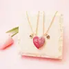 Collar magnético de amor dulce y simple para niños, colgante de lentejuelas con costuras en forma de corazón, diseño de nicho, collar de moda