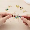 Colgante de Corazón Incrustado Mariposa de Circonita Combinado Estilo Ins Pulsera Hecha a Mano para Niñas Collar Accesorios de Joyería Venta al por Mayor