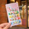 Hairpin das crianças grande quebrado franja de cabelo BB clip bebê testa hairpin candy cor duckbill clip cocar menina