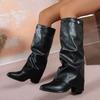 Moda Transfronteriza Tallas Grandes Artículos en Stock~ Botas Altas de Moda Otoño e Invierno para Mujer con Tacones Finos Elegantes y Tacones Gruesos