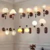 Nova luminária de parede vintage para quarto em estilo retrô wabi-sabi, madeira maciça para sala de estar, quarto principal, cabeceira, corredor, hall, escada