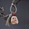 Talla en Madera de Haya de los Doce Signos del Zodíaco, Gato de la Suerte, Colgante Llavero de Gato Lindo, Colgante para Bolso con Borla, Llavero, Lindo Artículo Coleccionable