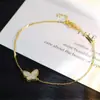 Collar de Mariposa Versión Alta de Plata de Ley S925 para Mujer, Pulsera y Aretes de Oro de 18 Quilates y Fritillaria Blanca Natural, Conjunto Versátil