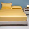 Sábana Bajera Ajustada de Tencel de Color Sólido, Pieza Única de Lyocell, Protector de Colchón Enfriador para Dormir Desnudo, Sábana de Cama de Cobertura Total, Ropa de Cama Antideslizante