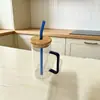 Vaso de Paja Redondo de Una Sola Capa, Vaso de Vidrio Recto para Agua, Vaso para Bebidas Frías, Vaso para Jugos y Agua con Gas, Asa de Colores, Vaso Transparente para Bebidas