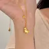 Nuevo Collar con Colgante de Caballo Dorado Tradicional Estilo Chino para Mujer, Colgante de Moneda, Cadena para Clavícula, Cadena de Cuello de Moda y Elegante Venta al por Mayor