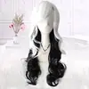Peluca de seda de color verde europeo y americano de fibra química de alta temperatura, cos, tocado, cabello rizado, flequillo oblicuo, ondas grandes, Lolita