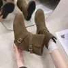 2026 US Aumento Interior Rad Otoño Nuevo Estilo Calibre Grande Botas Vaqueras Modernas Botines Cortos Hebilla de Cinturón Mujer