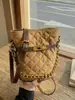Bolsa de Balde Acolchoada com Corrente Estilo Chanel para Mulheres, Nova Moda Outono e Inverno 2025 Bolsa de Trabalho, Bolsa Transversal para Mulheres