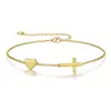 Comércio Exterior Transfronteiriço Exquisito Cruz Coração 26 Letras Pulseira Ajustável Fashionável Estilo de Deslocamento Elegante e Bonita Joia de Mão para Mulheres