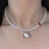 Colar Pingente de Gatinho Pérola de Verão para Mulheres, Gargantilha de Luxo Leve Nicho de Alta Qualidade, Corrente de Clavícula Estilo Menina Quente Doce e Cool