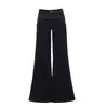 YECHUAN # Jeans de mezclilla azul, sin ajuste, ligeramente acampanados para mujer, diseño estilo americano de otoño, pantalones acampanados de tiro bajo para figuras petite