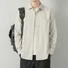Camisas Transfronteiriças para Homens no Outono Novas Camisas Casuais Soltas de Manga Comprida Moda Jovem Tendência Jaquetas de Trabalho para Homens