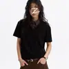 Camisa Polo Falsa de Duas Peças com Manga Curta para Homens, Camiseta de Verão Estilo Americano com Patchwork e Gola Polo, Top de Manga Meia-Manga Robusto, Fresco e Estiloso de Alta Qualidade