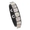 Conjunto de 3 Peças de Pulseiras Geométricas com Rebites, Pulseiras Largas de Couro Estilo Punk, Decoração de Metal Personalizada, Rock Unissex