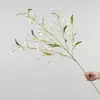 Flores artificiales: Orquídea de diez dedos, crisantemo sauce, sauce de nieve, flores lineales, materiales florales para decoración de bodas y iglesias, arreglos florales pequeños de tallo largo, flores artificiales