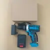 Furadeira de Impacto Elétrica Multifuncional com Bateria de Lítio Chave de Fenda Furadeira Manual Conjunto para Marcenaria Doméstica Ferramenta de Carregamento Ferramentas Elétricas para Casa