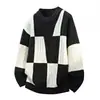 2026 Comercio Exterior Transfronterizo Otoño/Invierno Suéter de Punto con Cuello Redondo para Hombre Ropa de Punto Talla Grande Moda Casual Bloque de Color Camiseta Básica