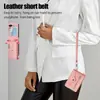 Funda de cuero para teléfono móvil Z FLIP4 ZFLIP5, tarjetero tipo acordeón para colgar en el cuerpo, con cremallera antirrobo y cepillo
