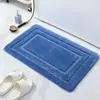 Alfombrilla de baño absorbente antideslizante con patrón de retorno de jacquard de microfibra flocado, felpudo grueso para puerta transfronterizo, juego de cocina