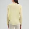 Ropa de Yoga Nueva de Otoño Color Nude para Mujer, Tops de Yoga Sueltos, Sexys y Ligeramente Transparentes, Tops Deportivos Casuales con Caída de Manga Larga