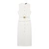 Amazon Comercio Exterior Transfronterizo Venta al por Mayor Ropa de Mujer 2025 Verano Nuevo Vestido Midi de Crepé con Cinturón de Moda