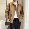 Cuello mao negro, chaqueta elegante para hombre, colección otoño/invierno, cortavientos, sofisticada y chic, ropa de trabajo de alta gama, ropa de marca de moda