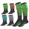 Medias deportivas europeas y americanas de rayas de color contrastante transpirables amigables con la piel ajuste elástico leggings para correr montar