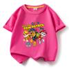 Ropa infantil de dibujos animados del equipo Wang Wang, una generación de niños, camiseta de manga corta de algodón, abrigo naranja, camiseta para bebé niño