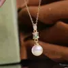 Acessórios DIY Prata Esterlina S925 Elegante Pingente de Pérola Montagem Colar da Moda Montagem de Prata Produto Semi-Acabado 7-13mm