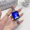 Adecuado para Correas de Apple Watch Iwatch56789 Generación Universal Ultra Pequeño en Forma de Ventilador con Incrustaciones de Diamantes Metal S11 Correa