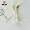 Colgante de Máscara de Zorro de Calcedonia Blanca Hielo Natural para Mujer Colgante de Conejo Tridimensional de Ágata Hielo Alto Colgante de Jade