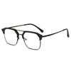 Nueva moda anti-luz azul espejo plano montura de gafas poligonal de doble barra retro para hombre para negocios se puede equipar con gafas para miopía