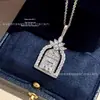 Colar Espesso Banhado a Ouro Hw Portão da Felicidade com Pingente de Platina e Diamante Completo, Estiloso e Elegante, Transmissão ao Vivo Transfronteiriça