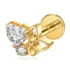 Brincos de Tarraxa de Liga de Titânio F136 Titânio Zircônia Flor Hélice da Orelha Tarraxa com Rosca Interna Labret Joia para Piercing Labret Brinco Labret