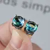 Pendientes de Cristal de Zirconia Blanca Redonda con Garras Cuatro, Explosiones Blancas K Blancas de Shein Transfronterizos para Mujer, 8 mm, Joyería de Oreja Simple de Moda Versátil