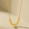 Nuevo Collar de Latón Dorado Arena Vietnamita con Cuentas Ojo de Gato Chapado en Oro, Collar de Mujer Moderno y Sencillo, Venta al por Mayor desde el Fabricante