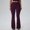 Pantalones Largos de Pierna Ancha Flare de Tiro Alto Elásticos de Tacto Nude Doble Mate Trasero de Durazno Pierna Ancha Flare 62347
